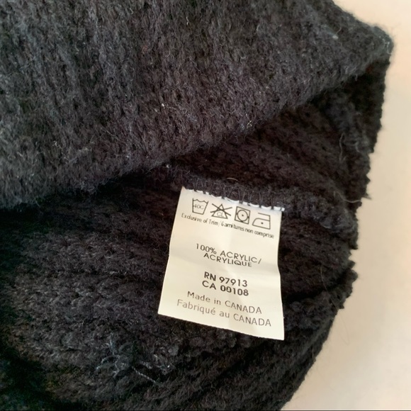 EUC vtg Chaos beanie w/ brim, black knit - Picture 3 of 3